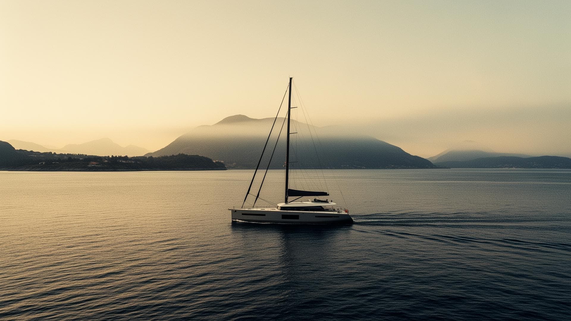 Warm yacht detail in calm maritime light